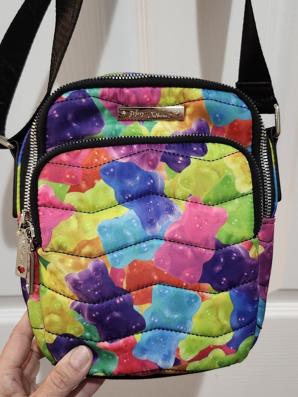 Betsey Johnson Multicolor Gummy Bear Print Crossbody Bag